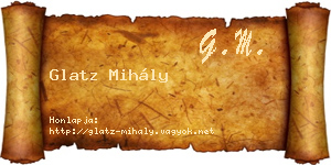 Glatz Mihály névjegykártya